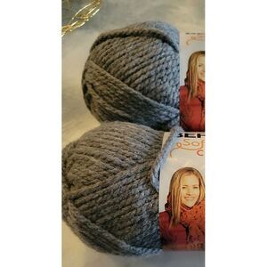 Lot of 2 Bernat Softee Chunky acrylic #28044  true grey 100gr/3.5oz/108 yds